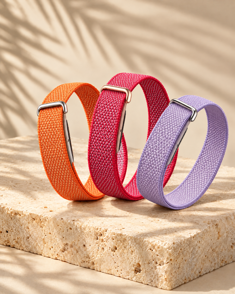 Everloop bands in orange, red and purple